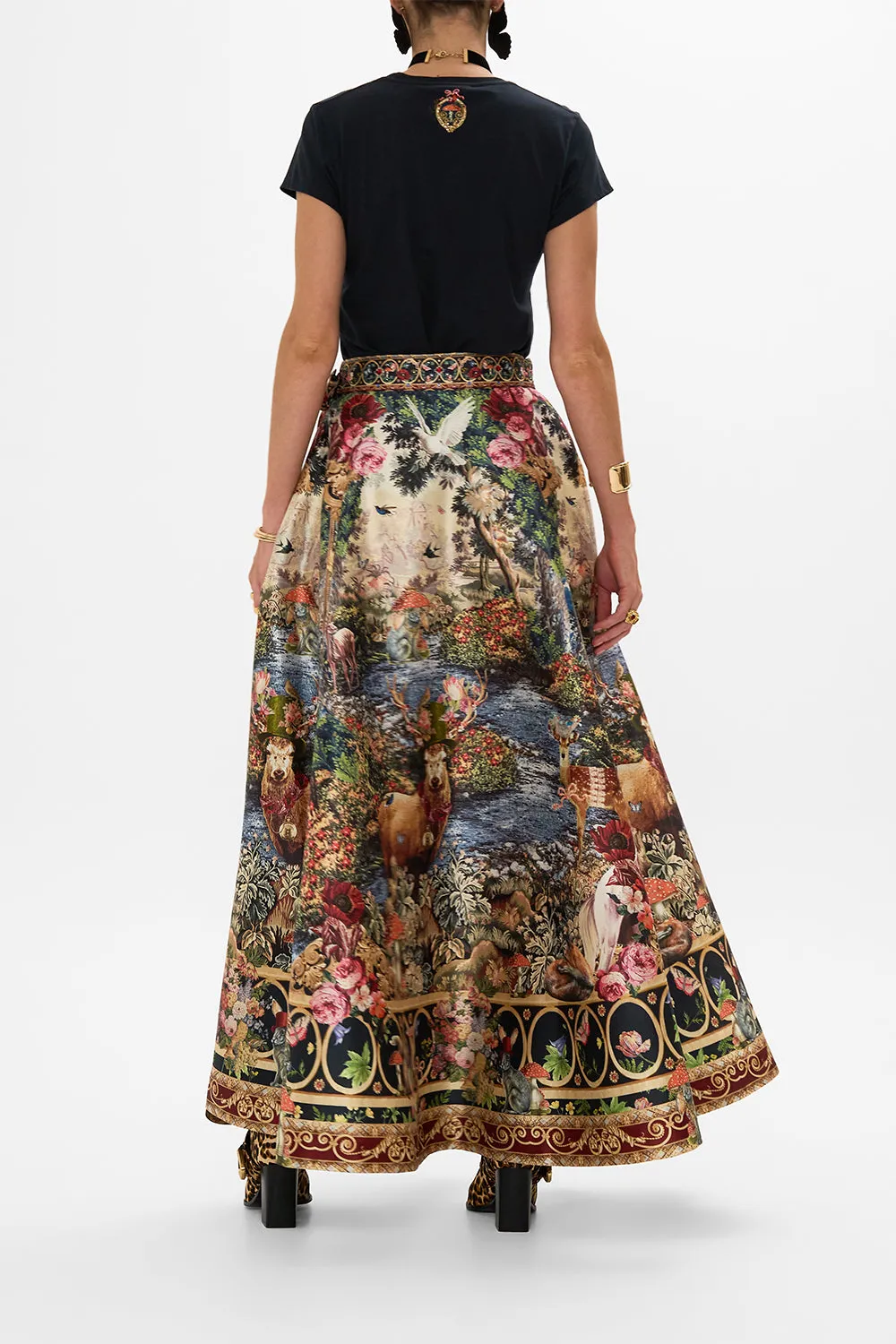 CURVED HEM FITTED TEE - BLACK TAPESTRY TOTEMS sold by Camilla product image thumbnail 2