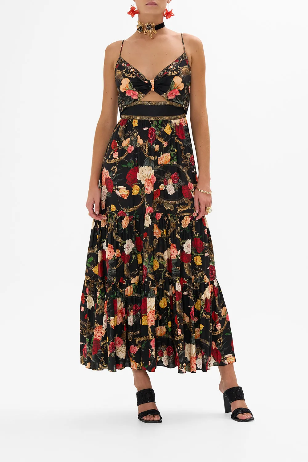 CUT OUT BODICE DRESS WITH TIERED SKIRT MAGIC IN THE MANUSCRIPTS sold by Camilla