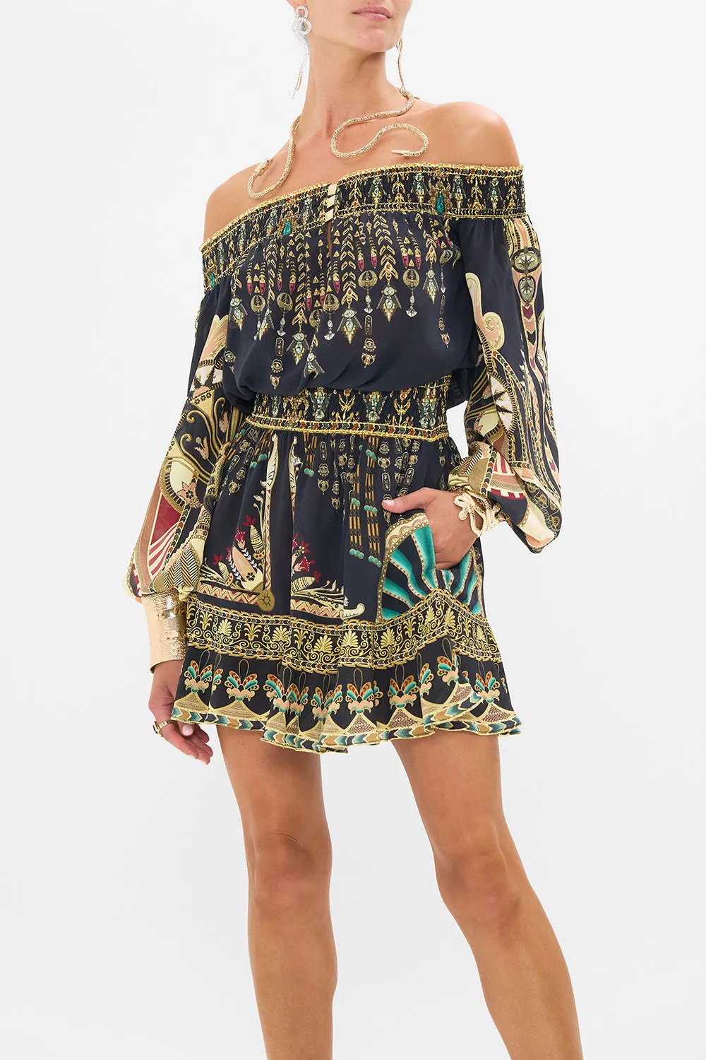 OFF SHOULDER SHORT DRESS THEY CALLED HER NEFERTARI sold by Camilla product image thumbnail 5