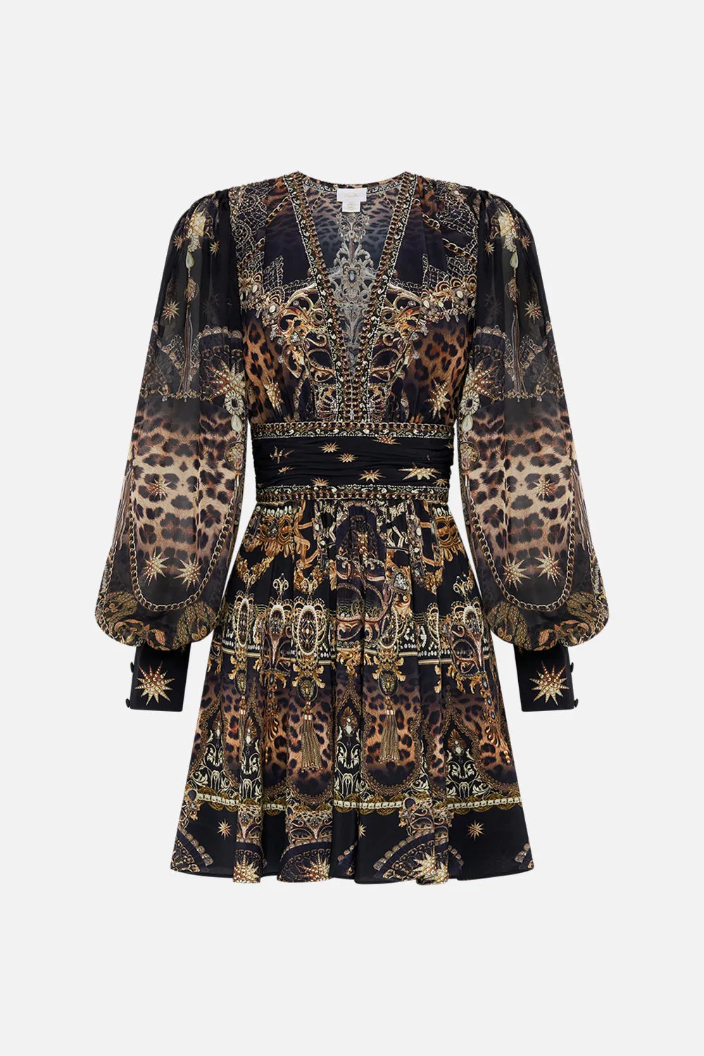 SHORT DRESS WITH RUCHED WAISTBAND MASKED AT MOONLIGHT sold by Camilla product image thumbnail 3