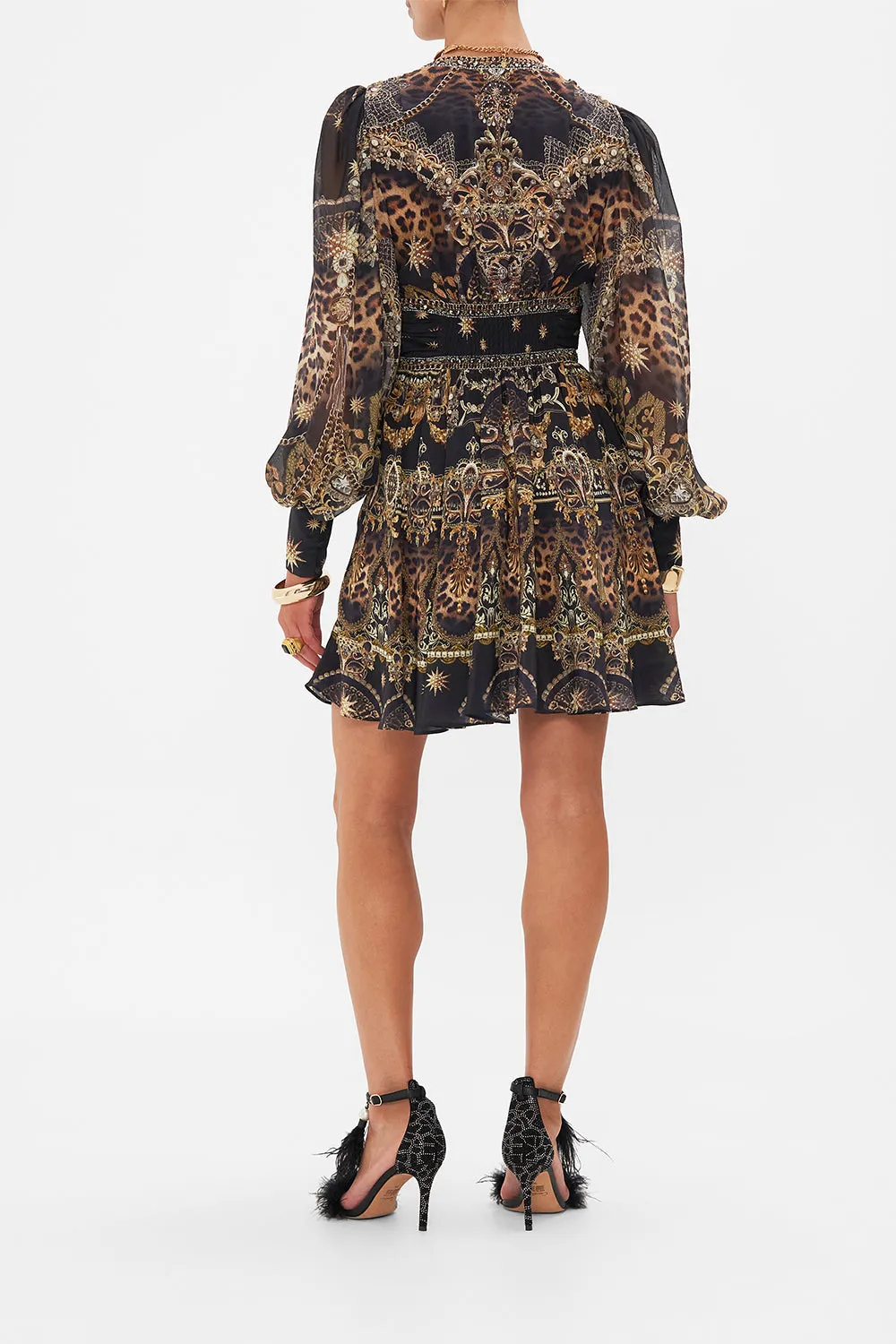 SHORT DRESS WITH RUCHED WAISTBAND MASKED AT MOONLIGHT sold by Camilla product image thumbnail 2