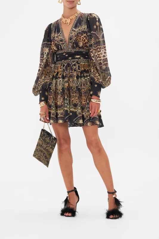 SHORT DRESS WITH RUCHED WAISTBAND MASKED AT MOONLIGHT sold by Camilla