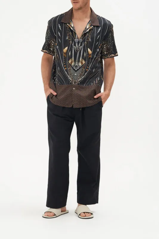 PANELLED SHORT SLEEVE CAMP COLLAR SHIRT CHAOS IN THE COSMOS sold by Camilla