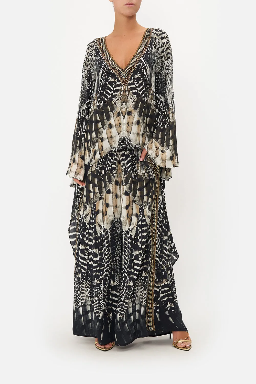 HIGH LOW FLARED BLOUSE NIGHT OWL sold by Camilla