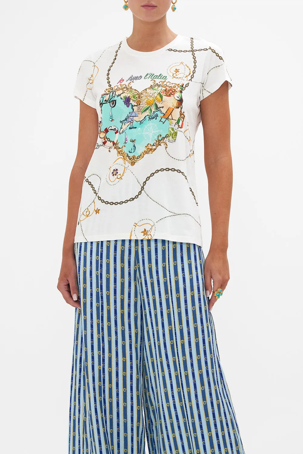 ORGANIC COTTON SLIM FIT TEE AMALFI LULLABY sold by Camilla product image thumbnail 4