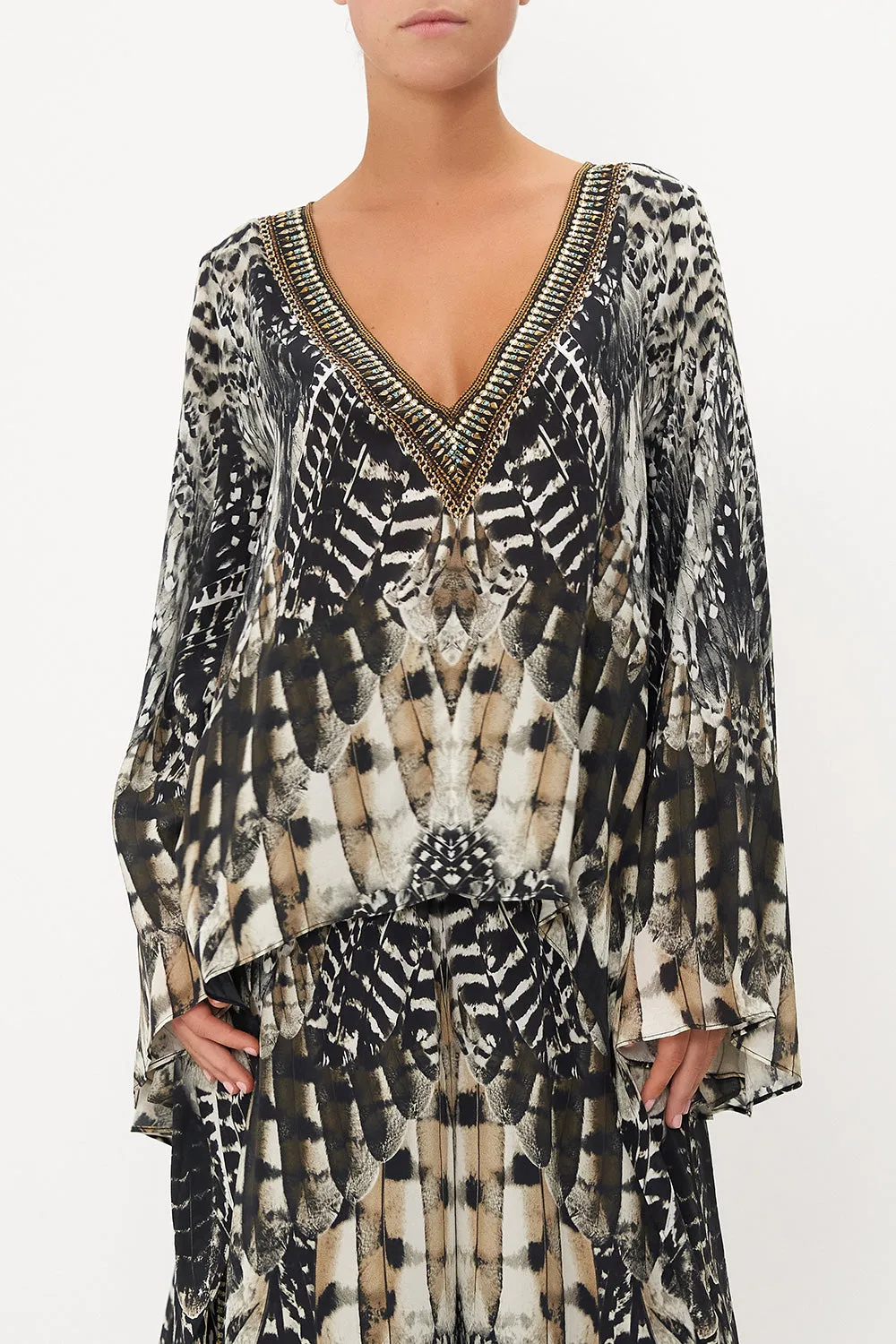 HIGH LOW FLARED BLOUSE NIGHT OWL sold by Camilla product image thumbnail 5