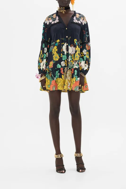 PINTUCK YOKE SHORT DRESS WE WORE FOLKLORE sold by Camilla
