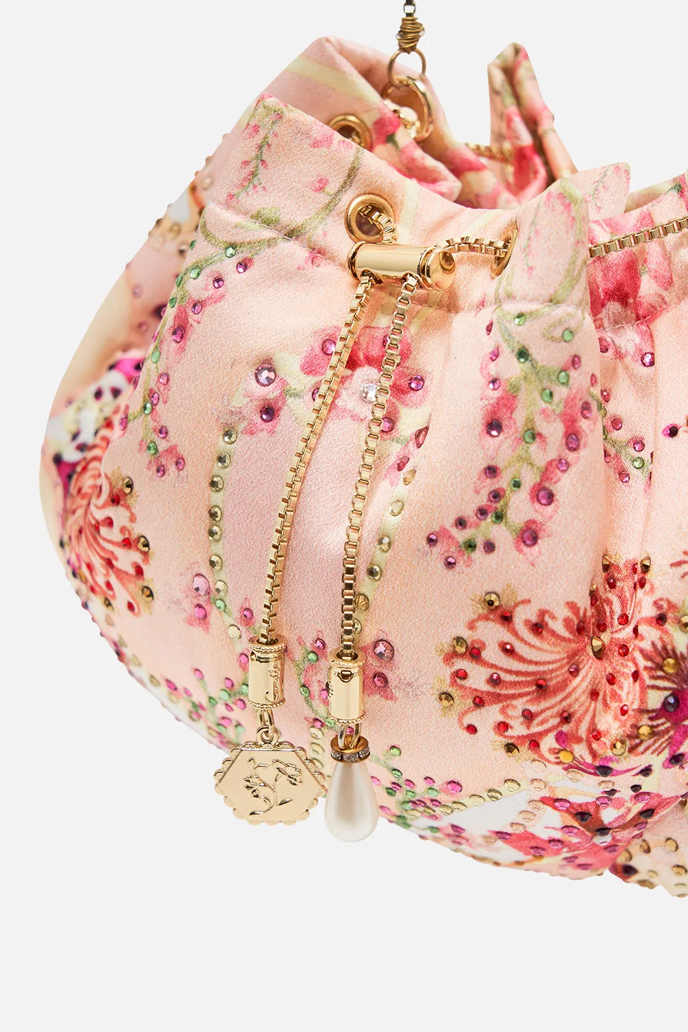 DRAWSTRING POUCH WITH CHAIN STRAP BLOSSOMS AND BRUSHSTROKES sold by Camilla product image thumbnail 2