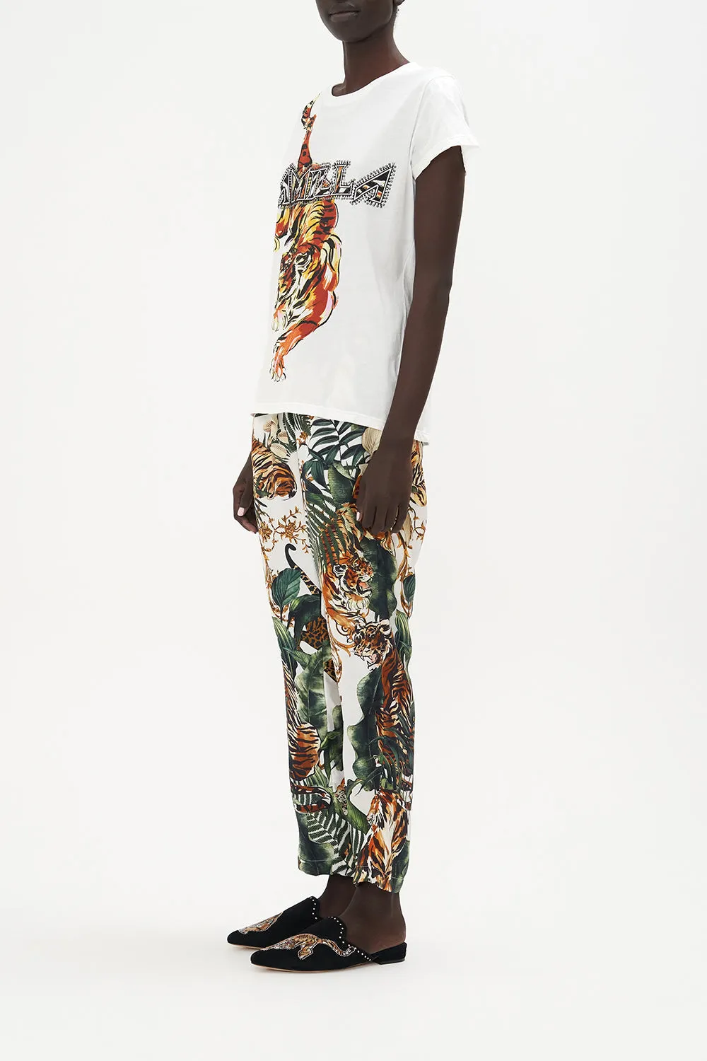 SLIM FIT ROUND NECK T-SHIRT TIGER TALK sold by Camilla product image thumbnail 4