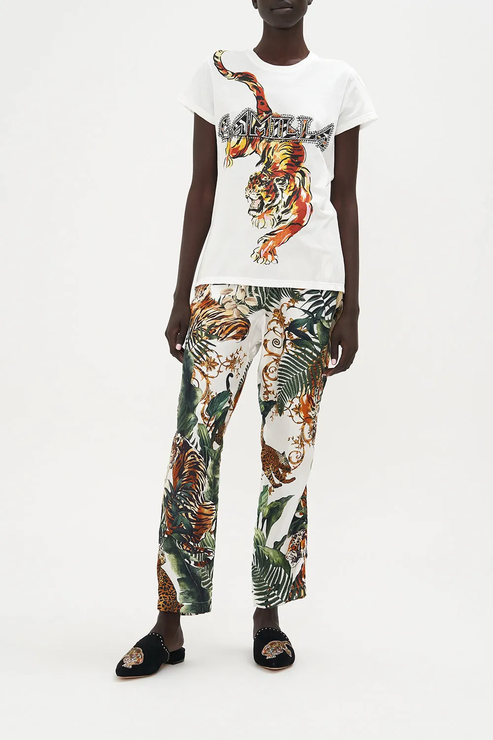 SLIM FIT ROUND NECK T-SHIRT TIGER TALK sold by Camilla