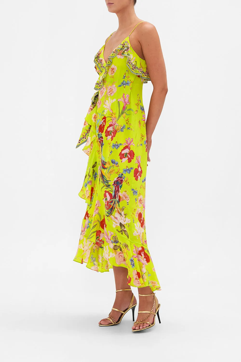 LONG WRAP DRESS WITH FRILL PEACOCK PROUD sold by Camilla product image thumbnail 4