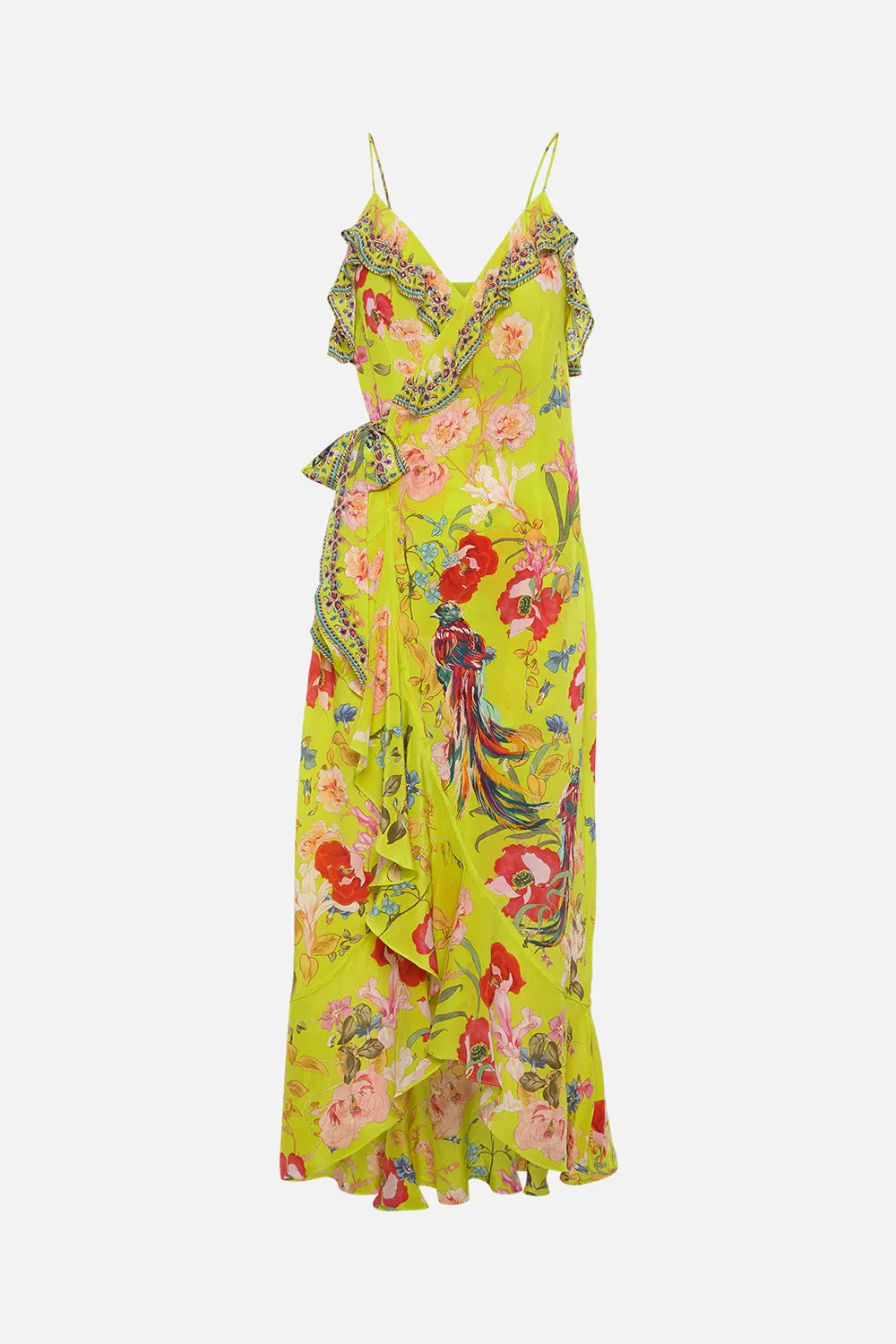 LONG WRAP DRESS WITH FRILL PEACOCK PROUD sold by Camilla product image thumbnail 3