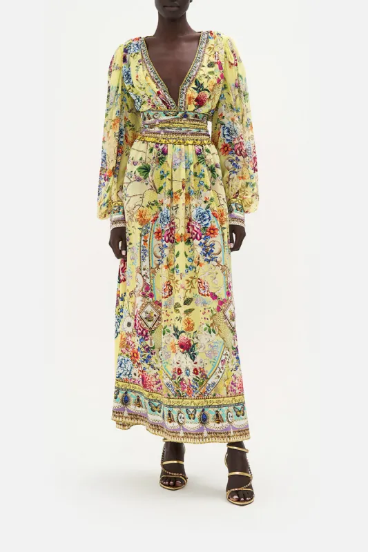 LONG DRESS WITH BLOUSON SLEEVE BIRDS AND THE BEES sold by Camilla