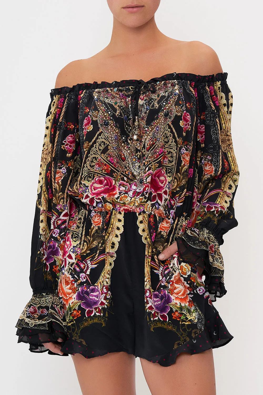 DROP SHOULDER FRILL PLAYSUIT DANCE WITH DUENDE sold by Camilla product image thumbnail 5