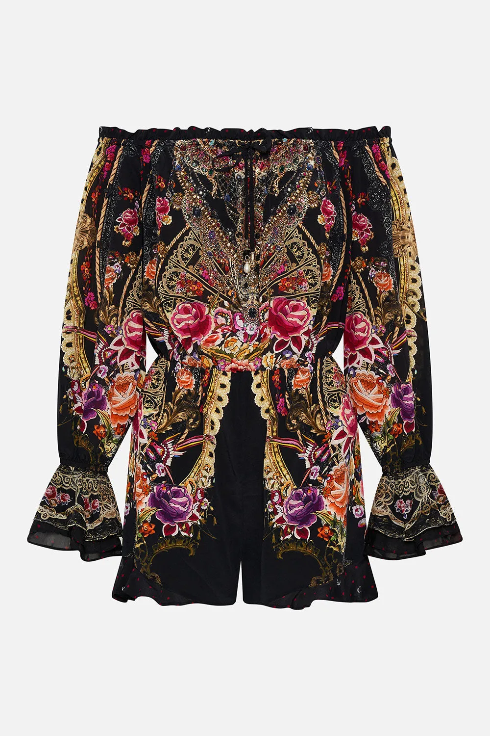 DROP SHOULDER FRILL PLAYSUIT DANCE WITH DUENDE sold by Camilla product image thumbnail 3