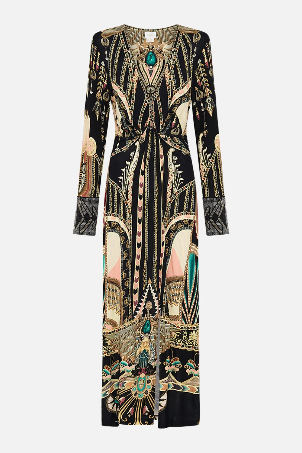 LONG V NECK TWIST FRONT JERSEY DRESS THEY CALLED HER NEFERTARI sold by Camilla product image thumbnail 3