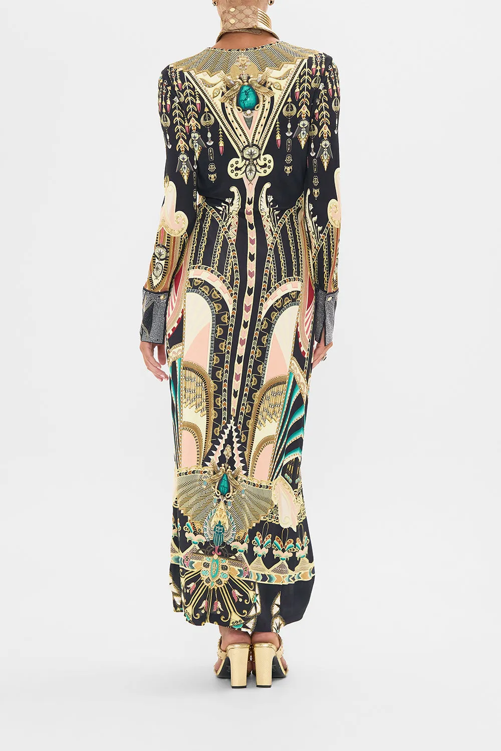LONG V NECK TWIST FRONT JERSEY DRESS THEY CALLED HER NEFERTARI sold by Camilla product image thumbnail 2