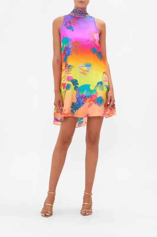 BACK NECK TIE SHORT DRESS FLIGHT OF THE FLAMINGO sold by Camilla