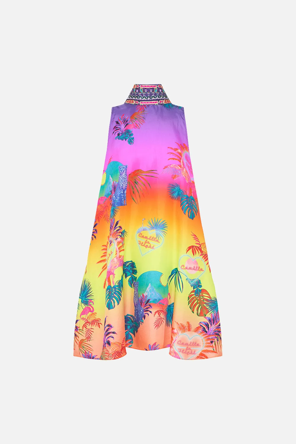 BACK NECK TIE SHORT DRESS FLIGHT OF THE FLAMINGO sold by Camilla product image thumbnail 3