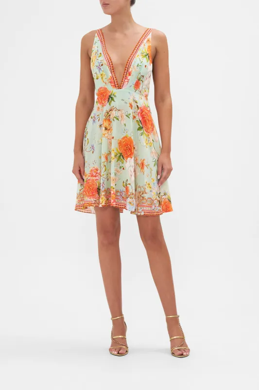 PLUNGE NECK MINI DRESS TALK THE WALK sold by Camilla