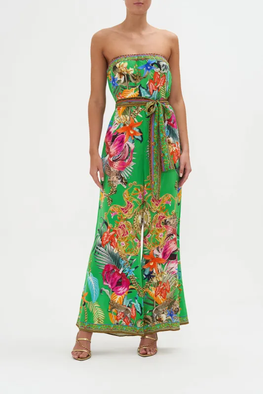 TIE WAIST STRAPLESS JUMPSUIT CURIOUS AND CURIOUSER sold by Camilla