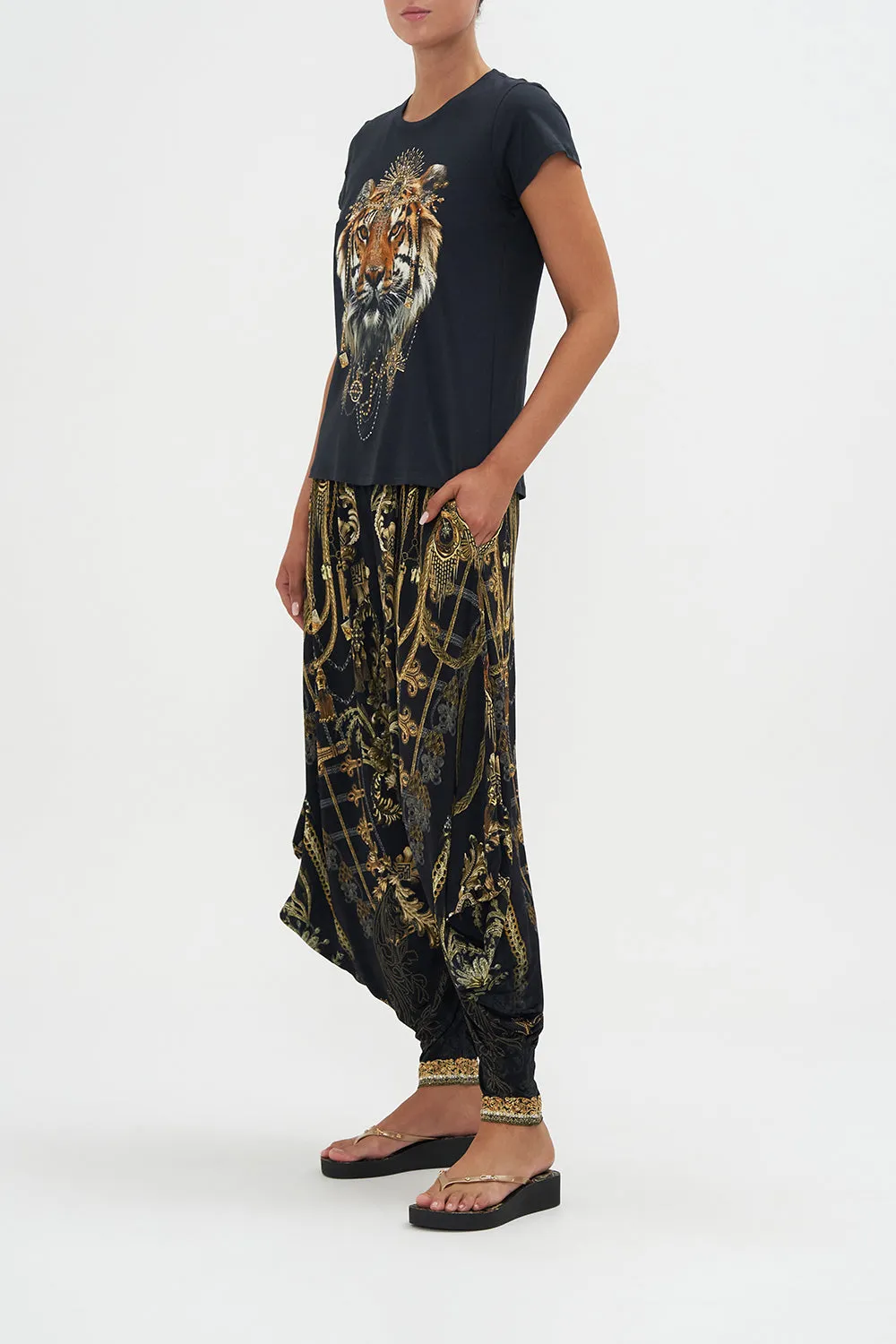 SLIM FIT ROUND NECK T-SHIRT THE NIGHT IS NOIR sold by Camilla product image thumbnail 4