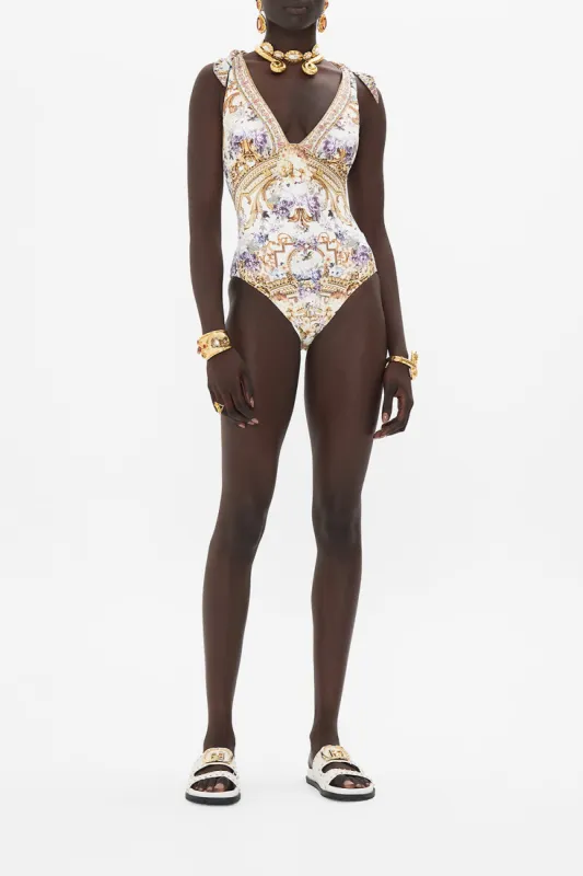 RUCHED TRI - TIE SHOULDER ONE PIECE PALAZZO PLAY DATE sold by Camilla