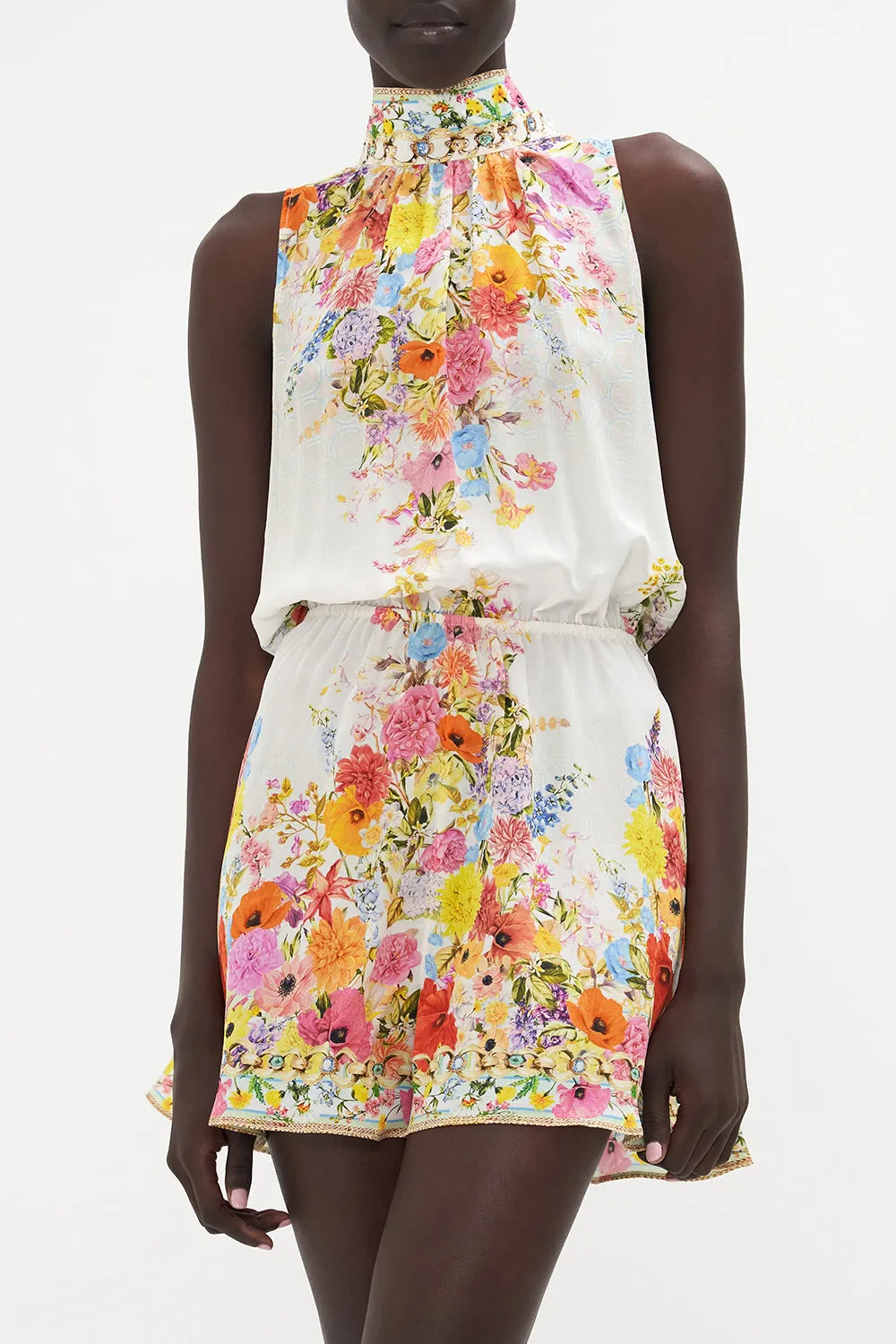 NECK TIE PLAYSUIT WITH ELASTIC WAIST SUNLIGHT SYMPHONY sold by Camilla product image thumbnail 5