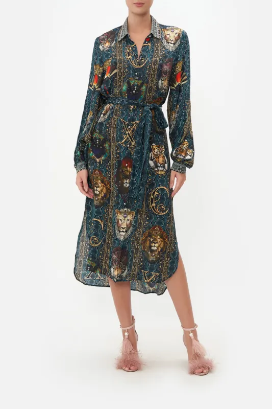 HIGH LOW MIDI SHIRT DRESS HEADS WILL ROLL sold by Camilla