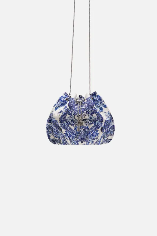 DRAWSTRING POUCH WITH CHAIN STRAP GLAZE AND GRAZE sold by Camilla