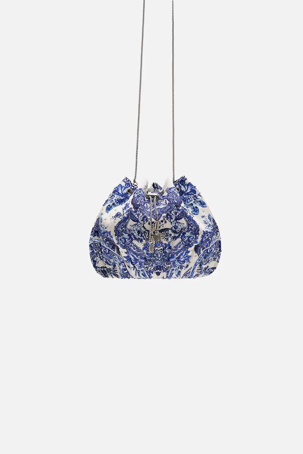 DRAWSTRING POUCH WITH CHAIN STRAP GLAZE AND GRAZE sold by Camilla