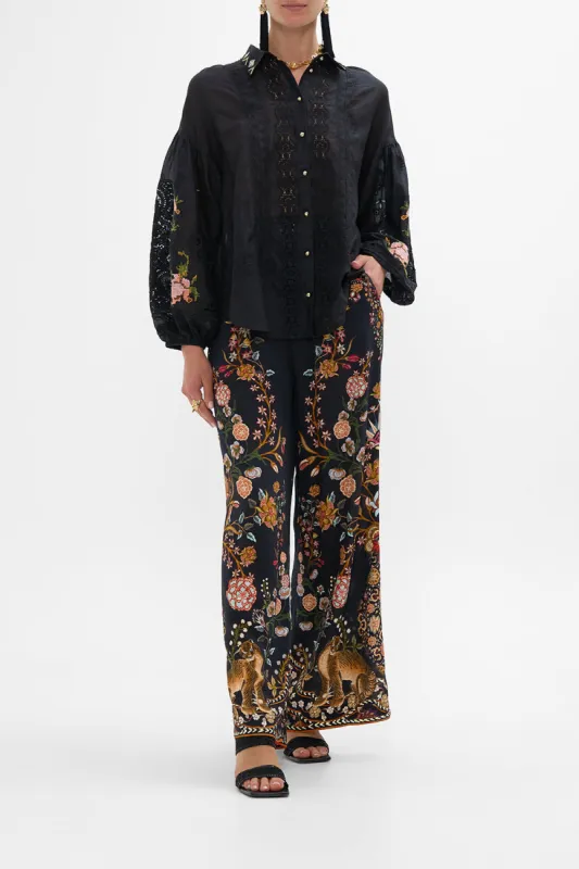 EMBROIDERED BALLOON SLEEVE SHIRT BLOUSE LOOM TO TOMB sold by Camilla
