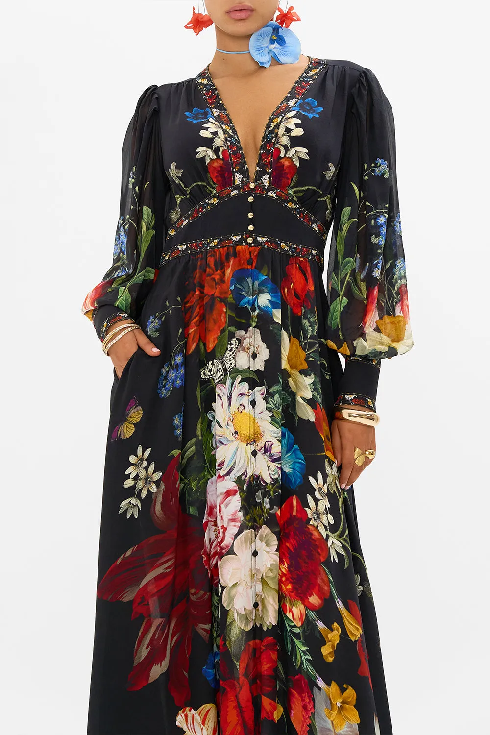 SHAPED WAISTBAND DRESS WITH GATHERED SLEEVES A STILL LIFE sold by Camilla product image thumbnail 5