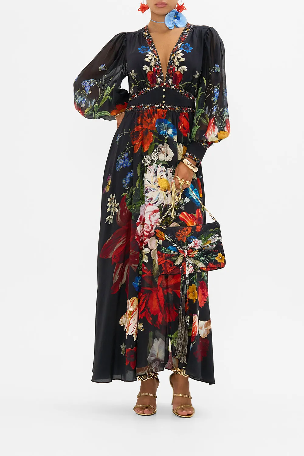 SHAPED WAISTBAND DRESS WITH GATHERED SLEEVES A STILL LIFE sold by Camilla