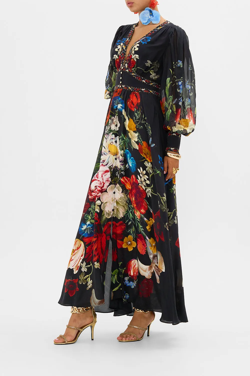 SHAPED WAISTBAND DRESS WITH GATHERED SLEEVES A STILL LIFE sold by Camilla product image thumbnail 4