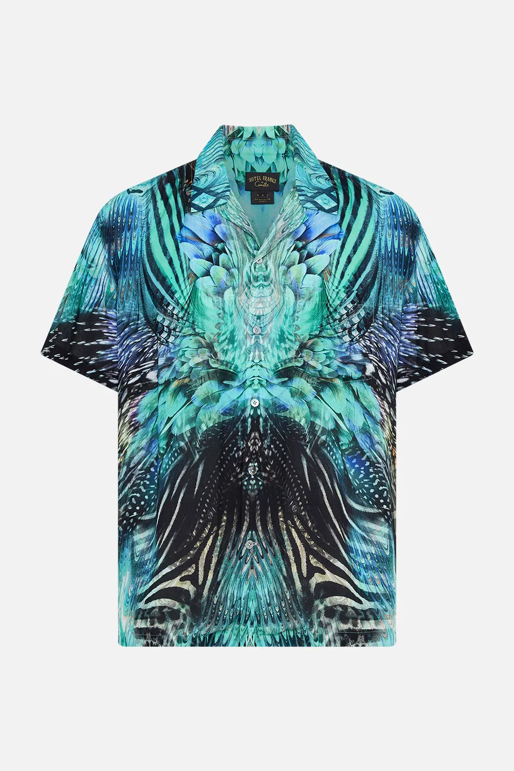 SHORT SLEEVE CAMP COLLARED SHIRT AZURE ALLURE sold by Camilla product image thumbnail 3