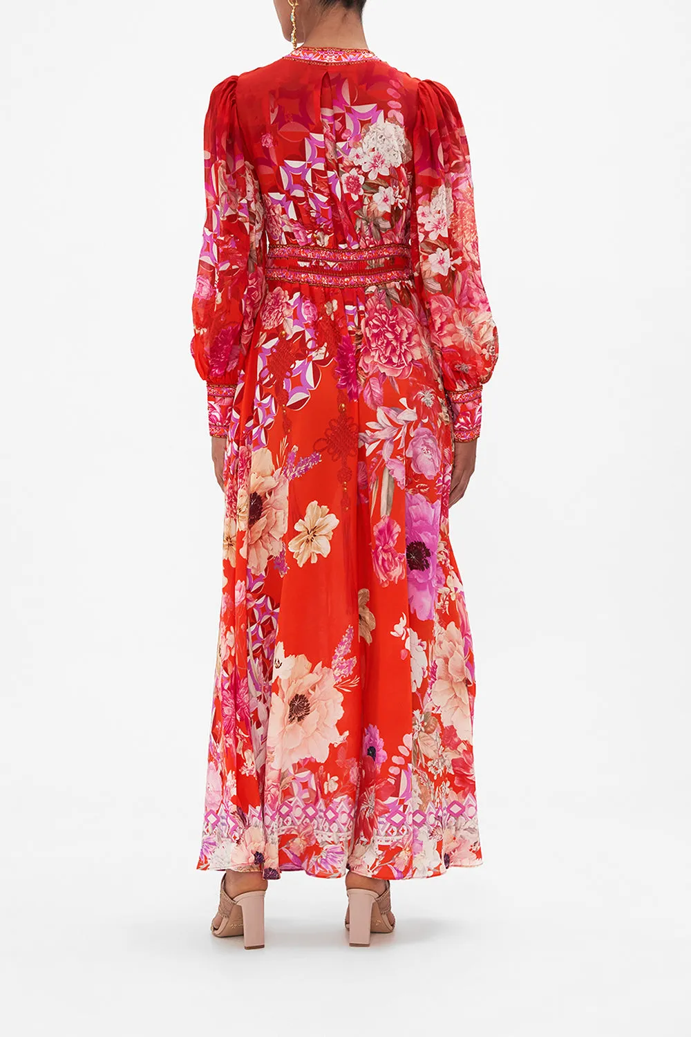 SHAPED WAISTBAND DRESS WITH GATHERED SLEEVES SECRET GARDEN sold by Camilla product image thumbnail 2