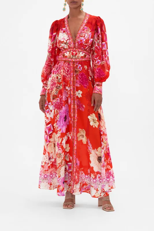 SHAPED WAISTBAND DRESS WITH GATHERED SLEEVES SECRET GARDEN sold by Camilla