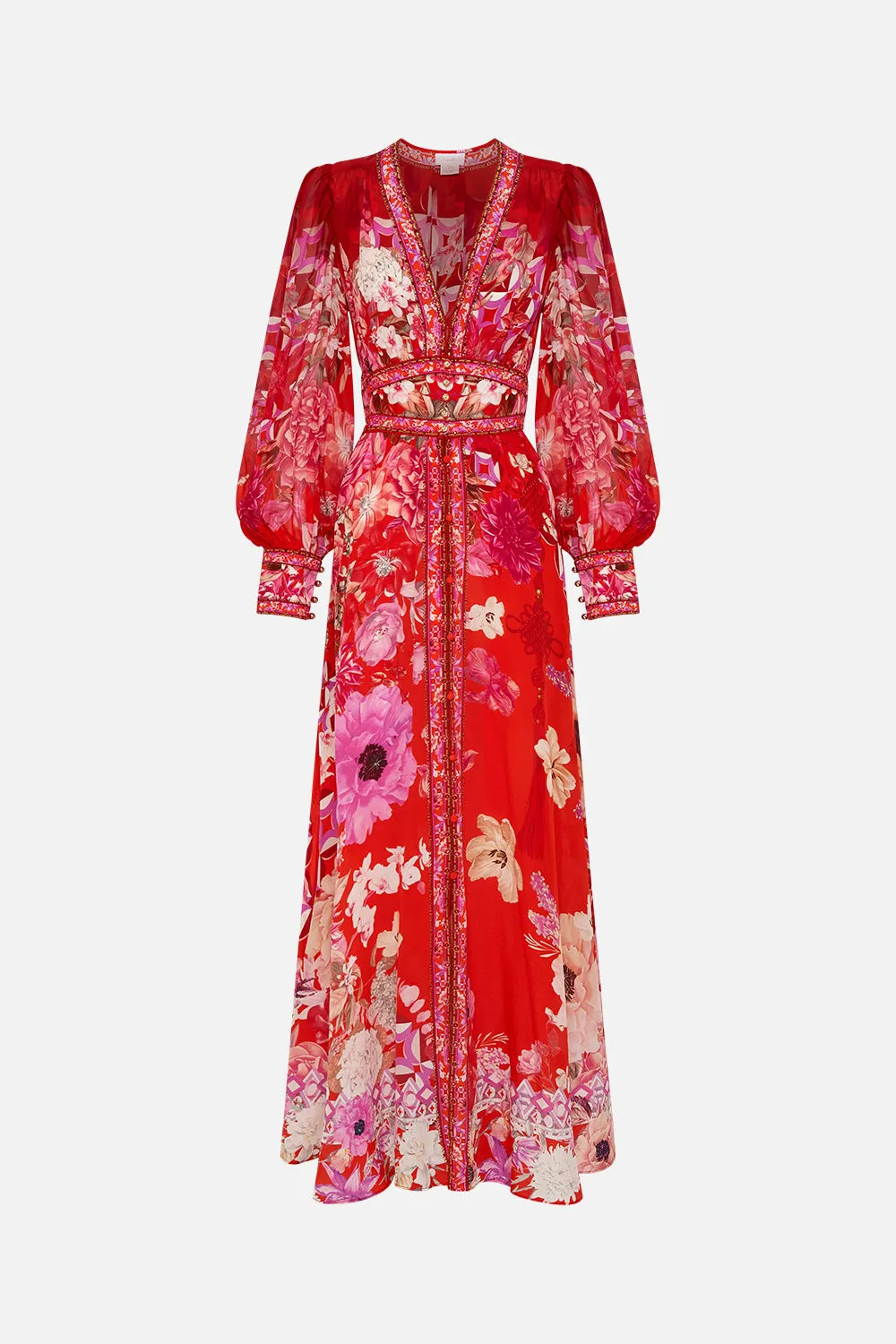 SHAPED WAISTBAND DRESS WITH GATHERED SLEEVES SECRET GARDEN sold by Camilla product image thumbnail 3