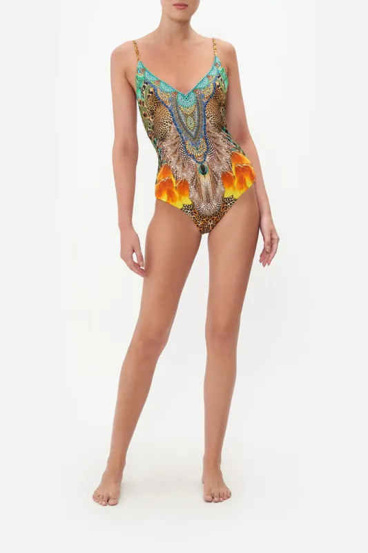 V NECK UNDERWIRE ONE PIECE SURREALIST XANADU sold by Camilla