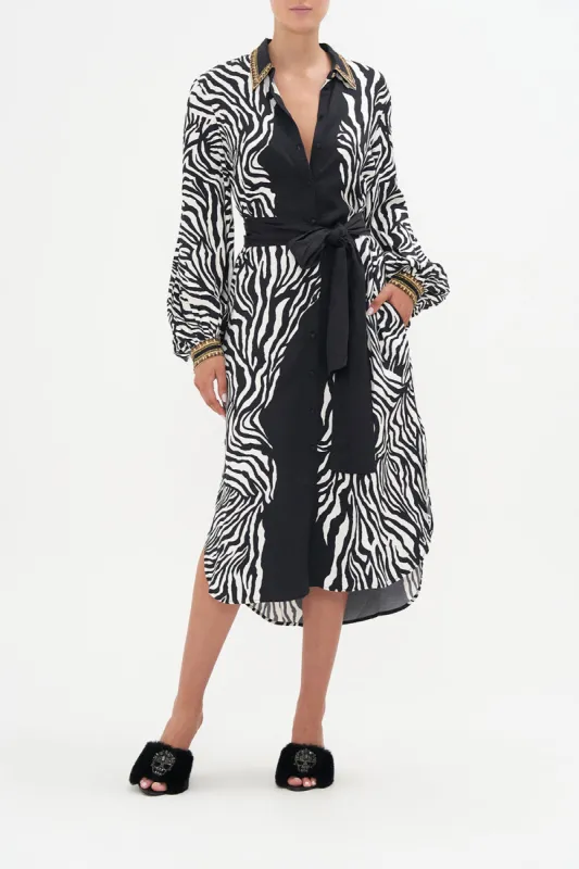 HIGH LOW MIDI SHIRT DRESS EARN YOUR STRIPES sold by Camilla