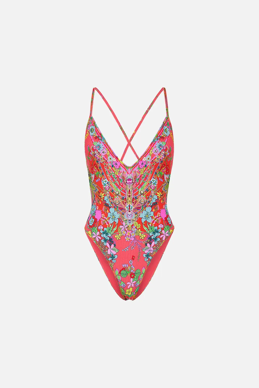 V NECK ONE PIECE WITH MULTICLR STITCH WINDMILLS AND WILDFLOWERS sold by Camilla product image thumbnail 3