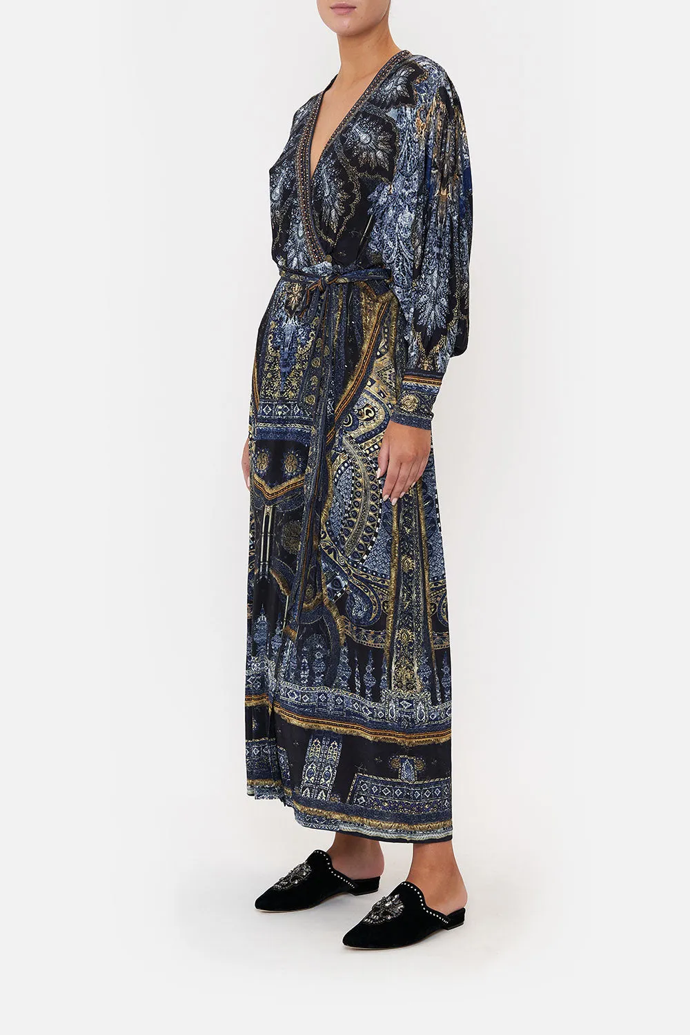 JERSEY WRAP DRESS WITH EXAGGERATED BLOUSON SLEEVE FOREVER FAMILY sold by Camilla product image thumbnail 4