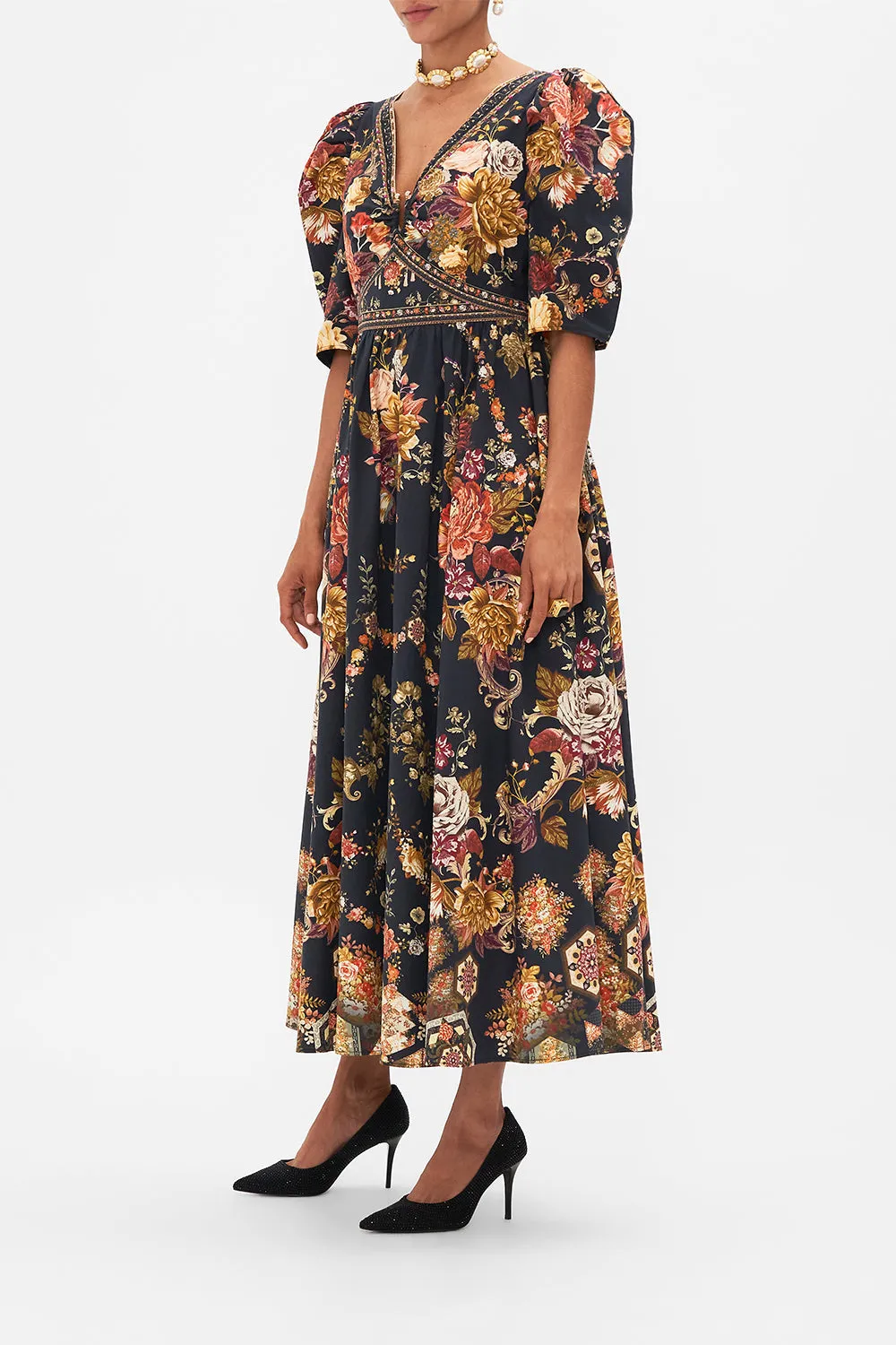 PUFF SLEEVE LONG DRESS WITH HARDWARE STITCHED IN TIME sold by Camilla product image thumbnail 5