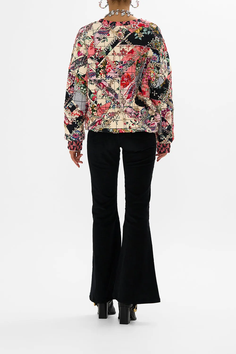 SILK BAND DROPPED SHOULDER SWEATSHIRT PATCHWORK POETRY sold by Camilla product image thumbnail 2