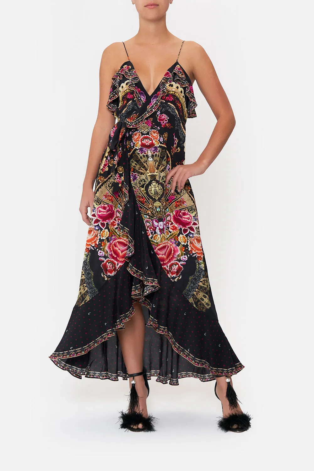 LONG WRAP DRESS WITH FRILL DANCE WITH DUENDE sold by Camilla