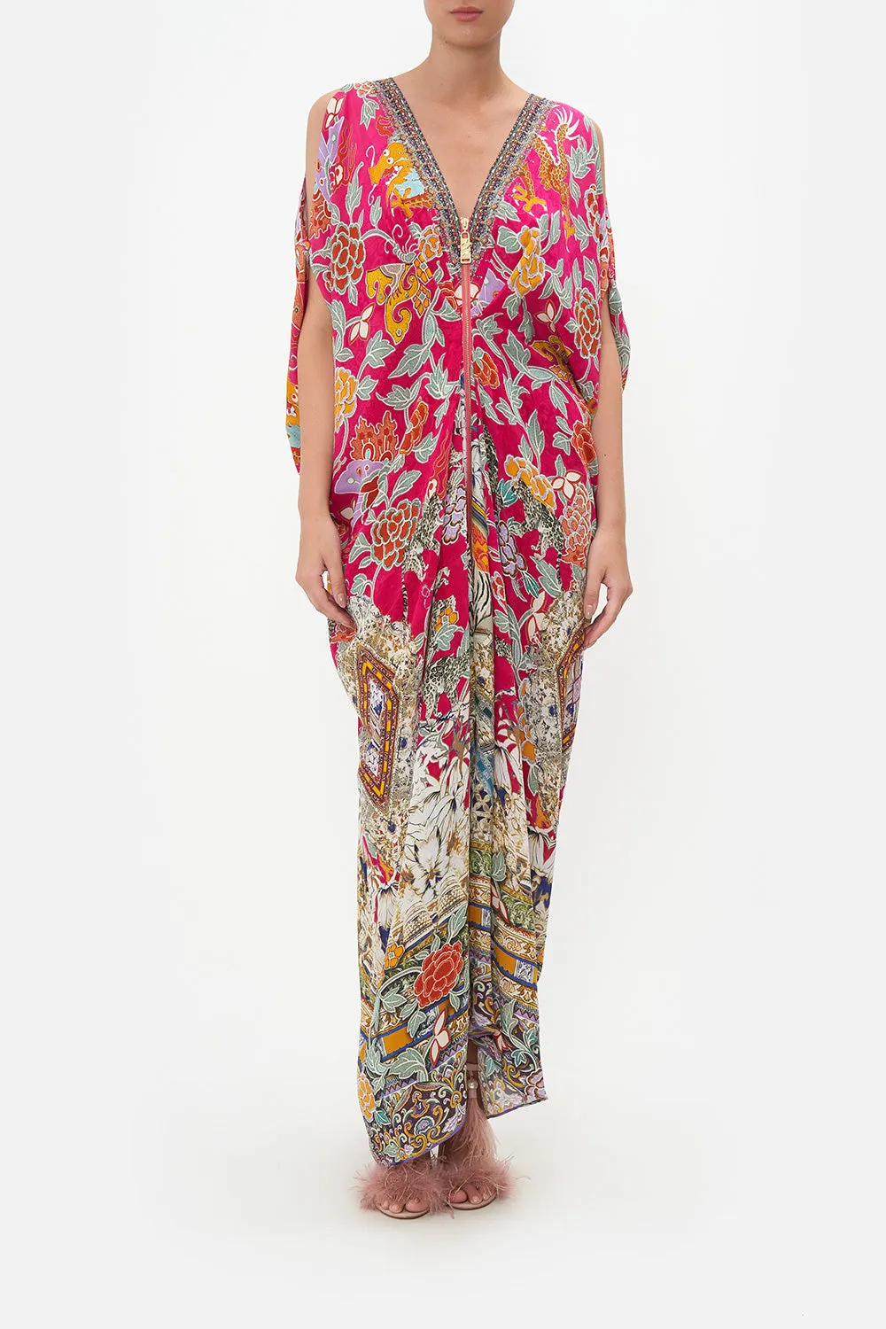 LONG DRAPE DRESS WITH ZIP FRONT TASTE OF TWILIGHT sold by Camilla