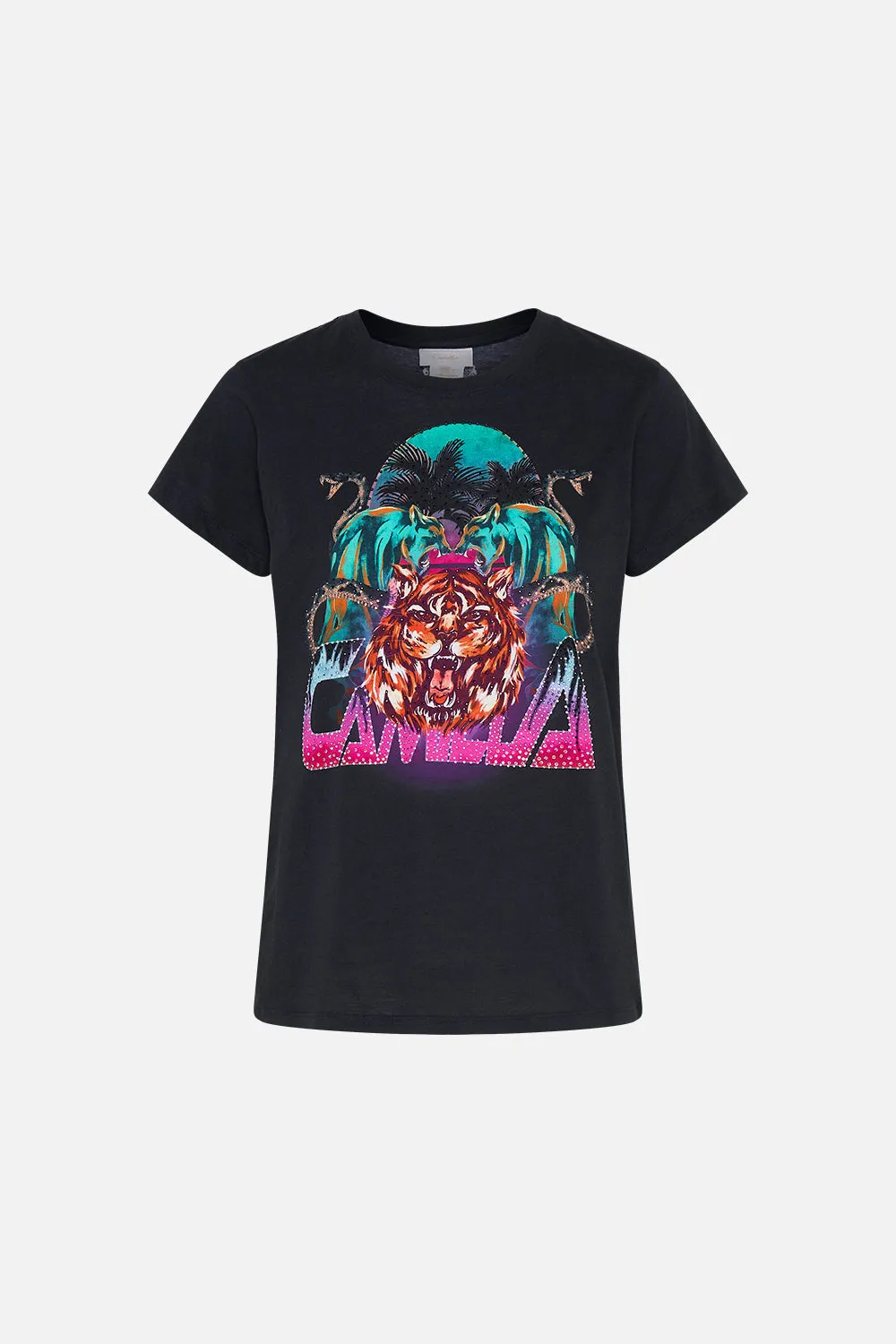 SLIM FIT ROUND NECK T-SHIRT ZEBRA ZONE sold by Camilla product image thumbnail 3