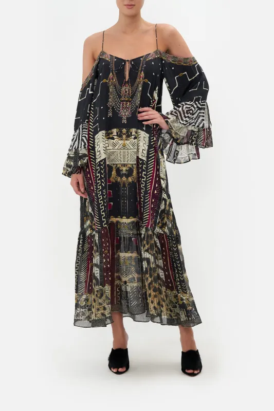 DROP SHOULDER LONG SLEEVE DRESS DESERT DREAMS sold by Camilla