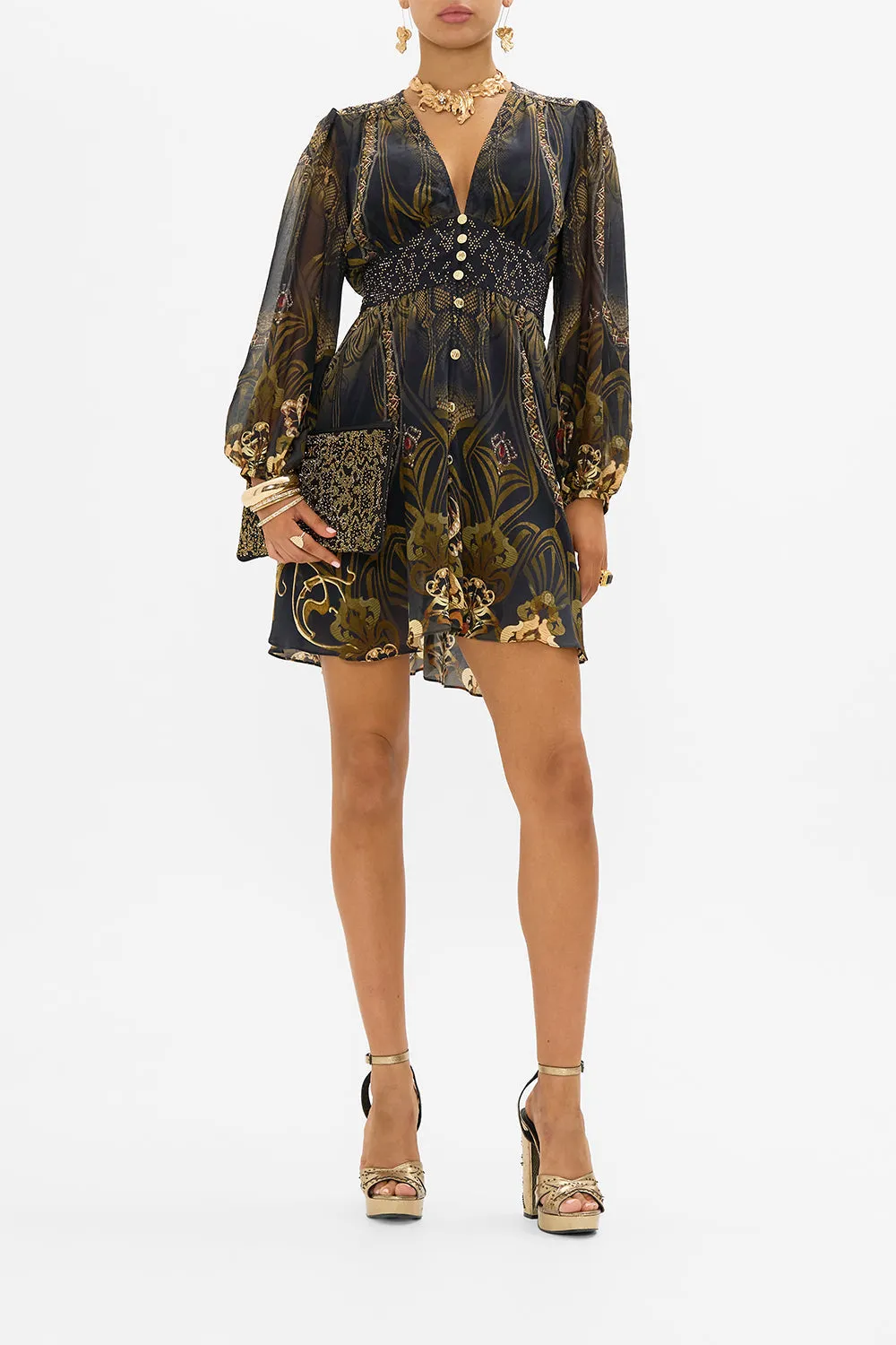 MESH ZIP TOP CLUTCH SOLID BLACK sold by Camilla product image thumbnail 5